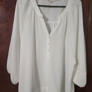 Umgee White Button-Front Blouse